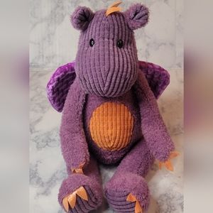 Bunnies by the Bay Furriends Dunkin Purple Dragon Soft Ribbed Plush Toy